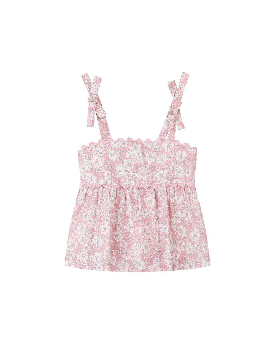 scarlett top in pink large floral