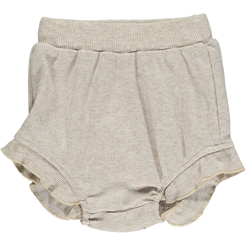 Soft ribbed baby bloomer in beige
