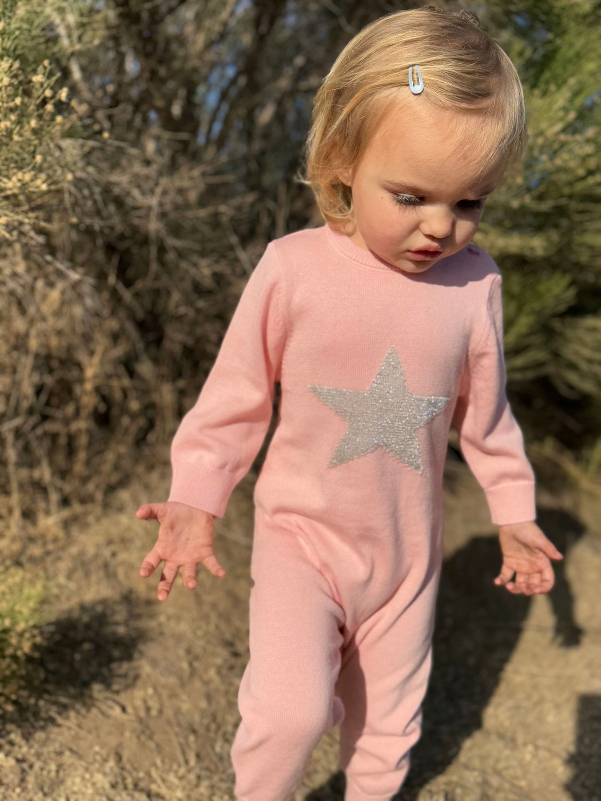 Nora Romper in Pink Star