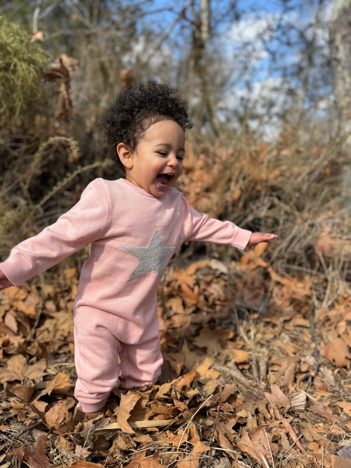 Nora Romper in Pink Star