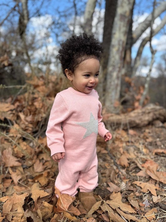 Nora Romper in Pink Star
