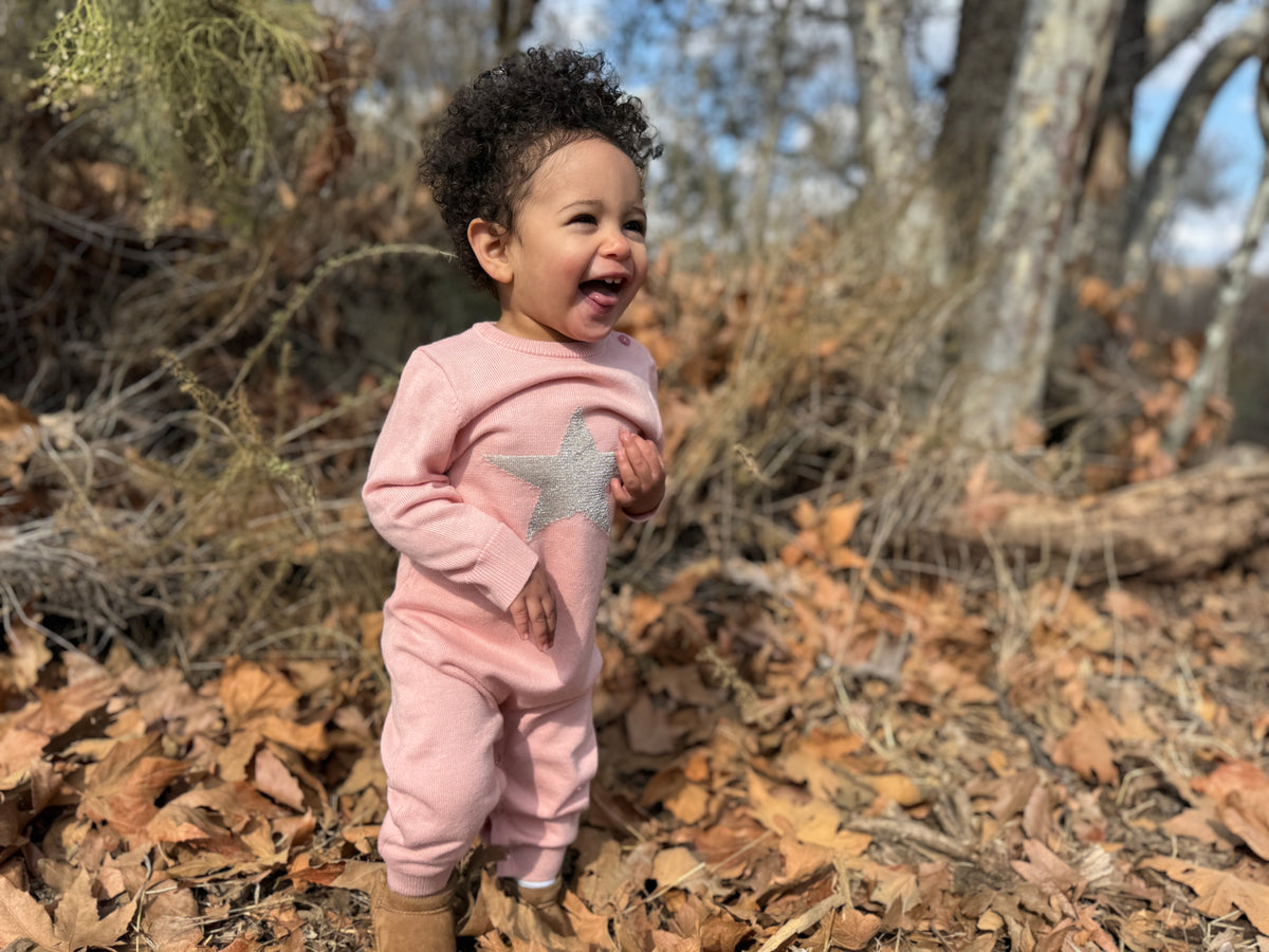 Nora Romper in Pink Star
