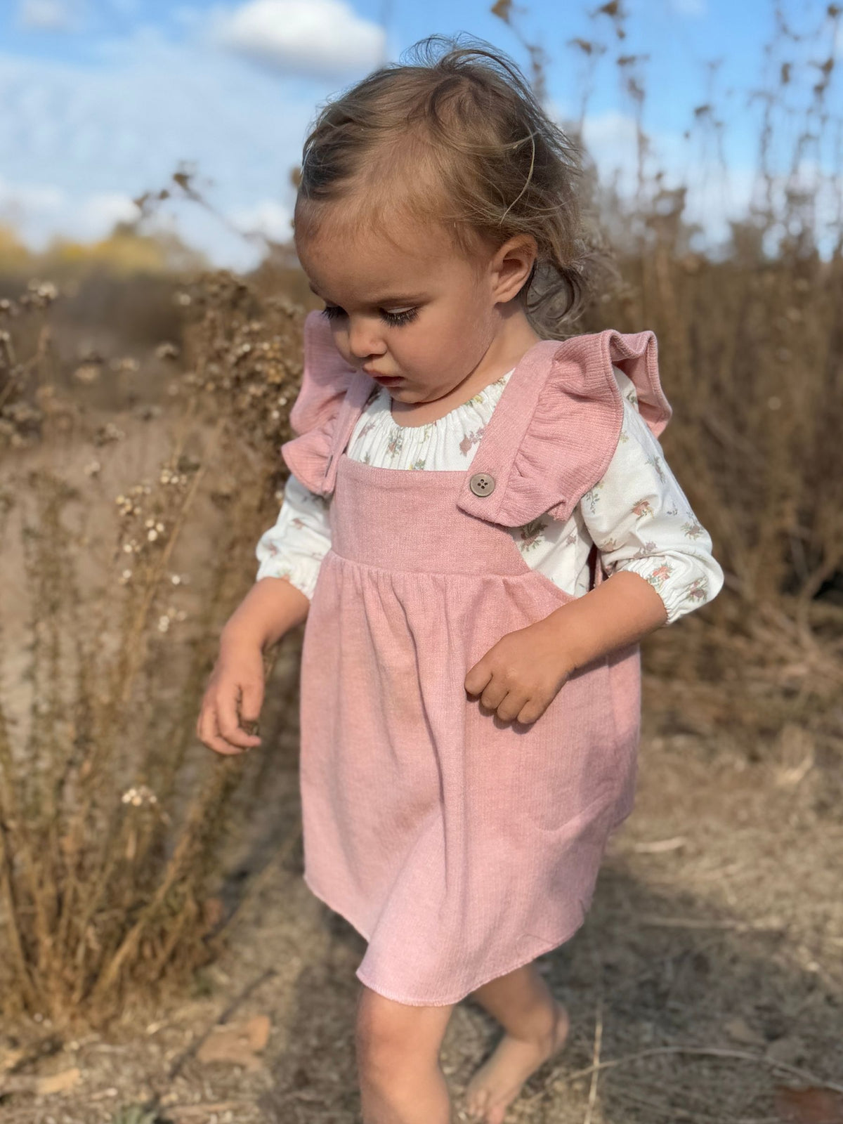 Opal Pinafore Dress in Rose