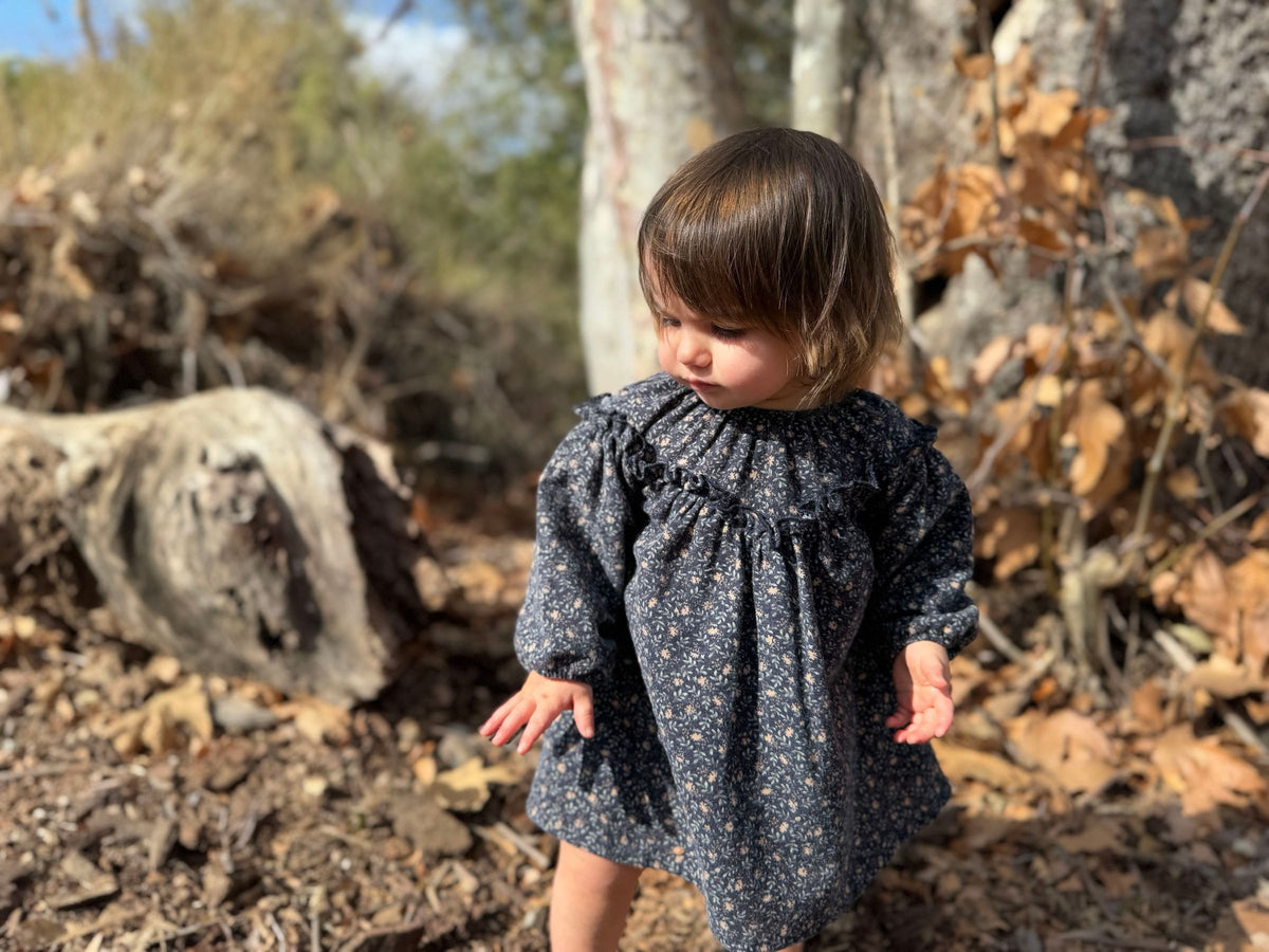 June Dress in Black Floral