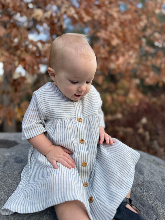 Georgia Dress in Black Stripe