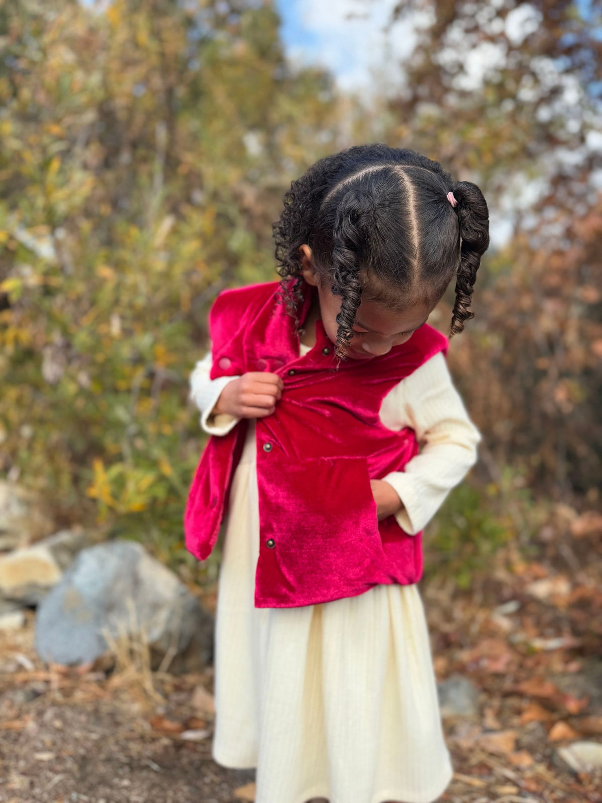 Parker Vest in Red Velvet