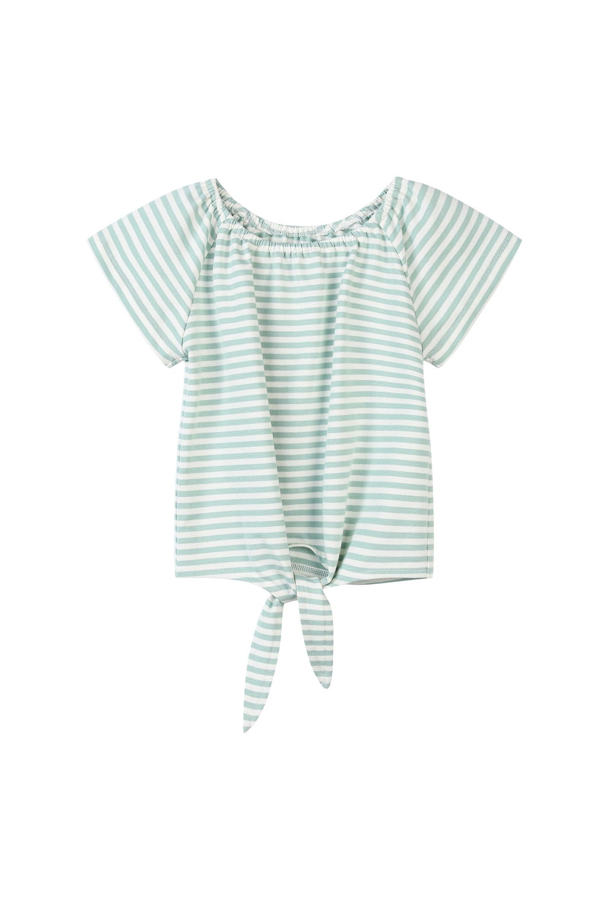 esme top in green stripe