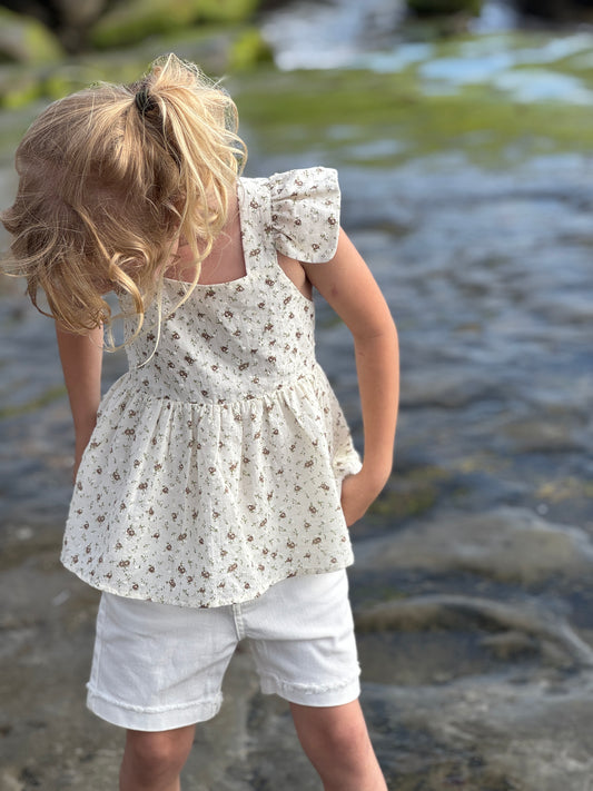 kelsey denim shorts in ivory