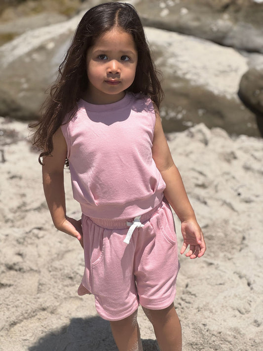 harley shorts in pink rib