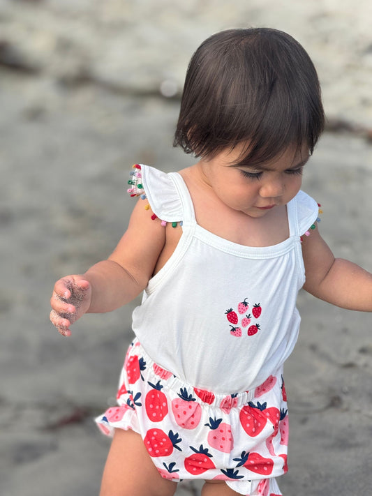 josie set in strawberries
