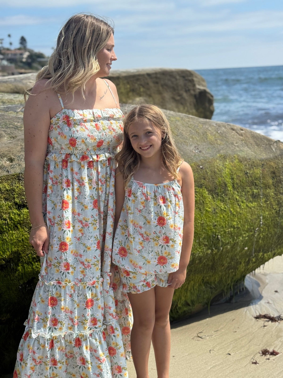 mallory top in retro roses
