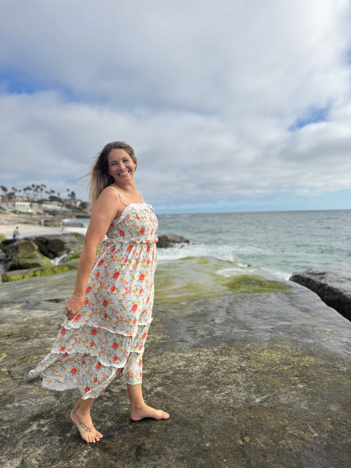 nancy dress in retro roses