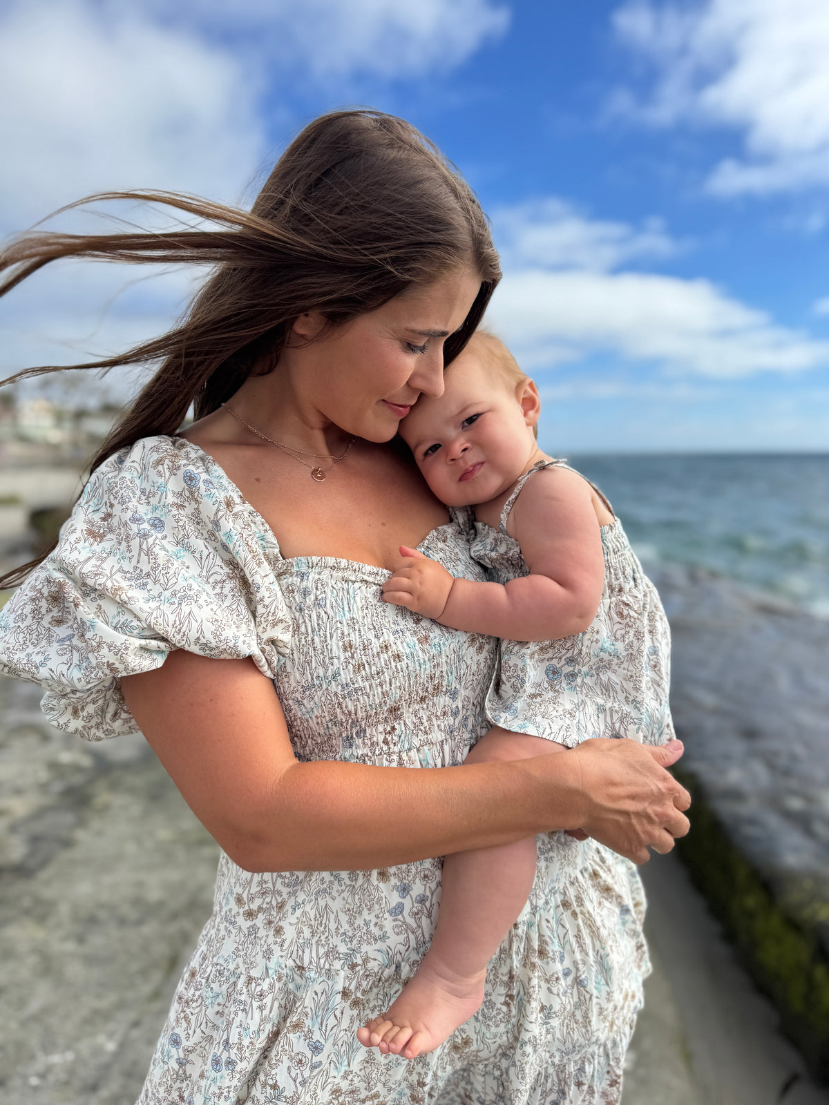 beth dress in blue meadow floral