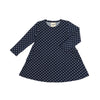 Leena Dress in Navy Polka Dot