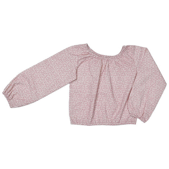 Odette Blouse in Cranberry Daisy