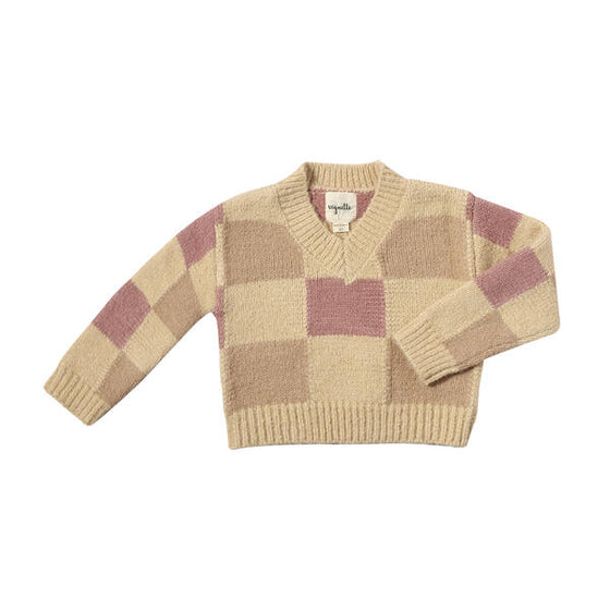 Jackie Sweater in Rose Checker