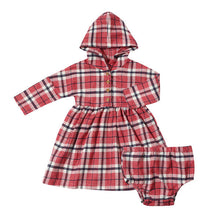  lorelei dress in red falnnel