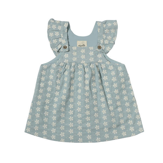 Opal Dress in Frost Blue Embroidery