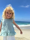 iris top in dusty teal