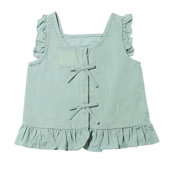 iris top in dusty teal