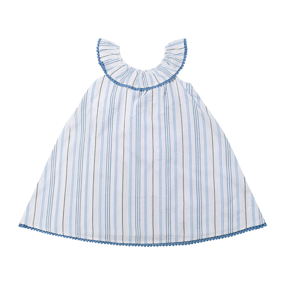 Josephine Dress in blue Stripe