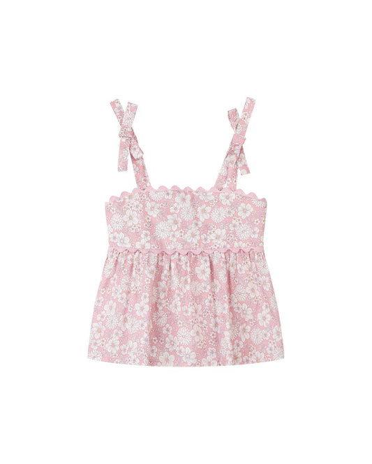 scarlett top in pink large floral