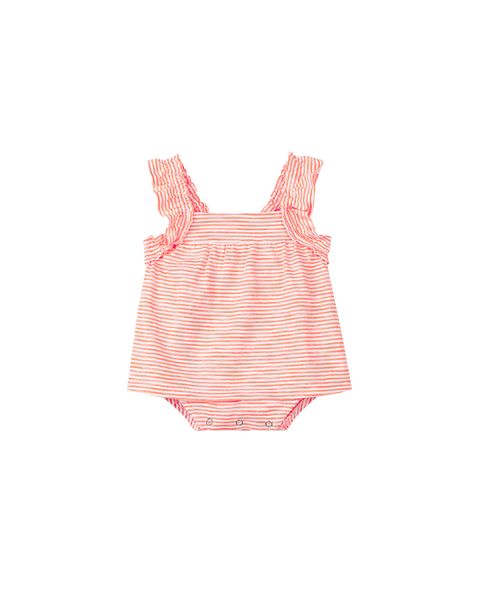 maggie onesie dress in red stripe