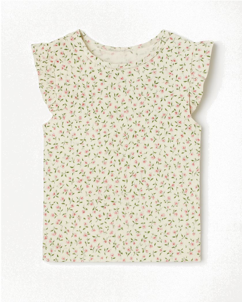 nola top in pink small flower