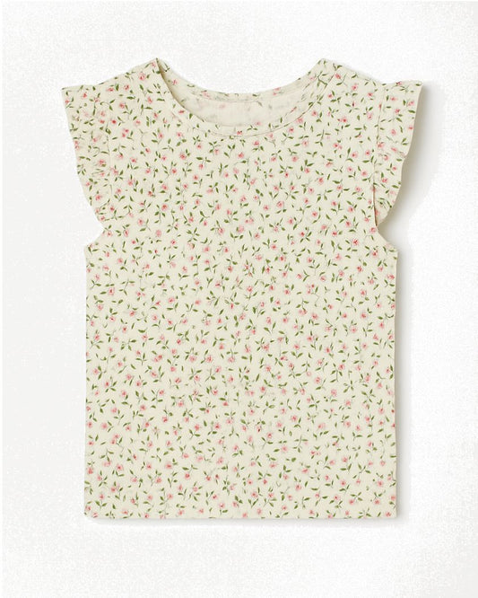 nola top in pink small flower