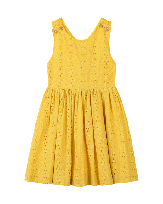 tilly dress in yellow eyelet
