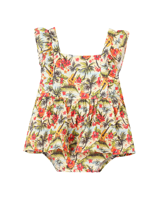 casey onesie dress in hawaiian guitars