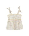 scarlett top in yellow large floral
