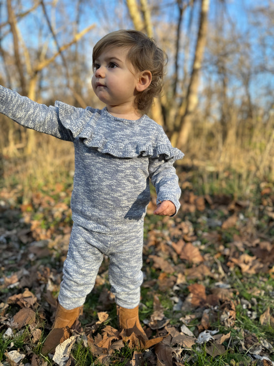 Anna Pants in Blue Knit - LM