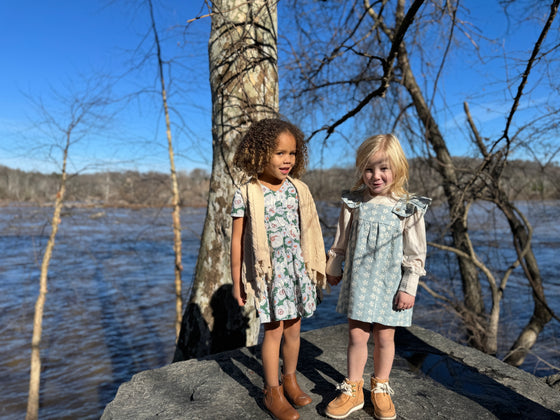 Opal Dress in Frost Blue Embroidery
