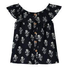  Navy Block Print Blouse - LM