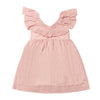 Pink Swiss dot sun dress with ruffled collar, size 12-18m-16y