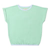 Seafoam Green Terry top with white piping