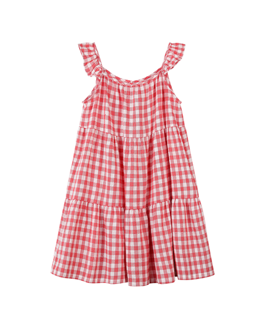 faye dress in red gingham