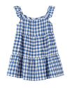 faye dress in blue gingham