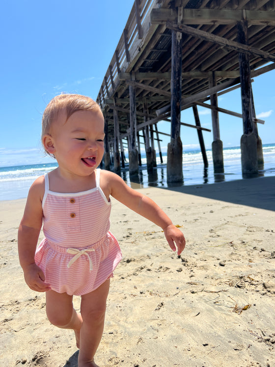 Karter Onesie in Pink Stripe