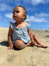 Blue daisy print baby bubble