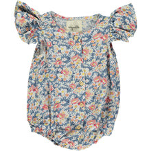  blue floral baby bubble one piece 