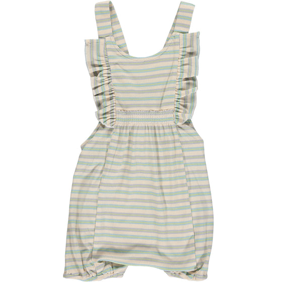 Kristin Shorty Romper in Cream Multi Stripe