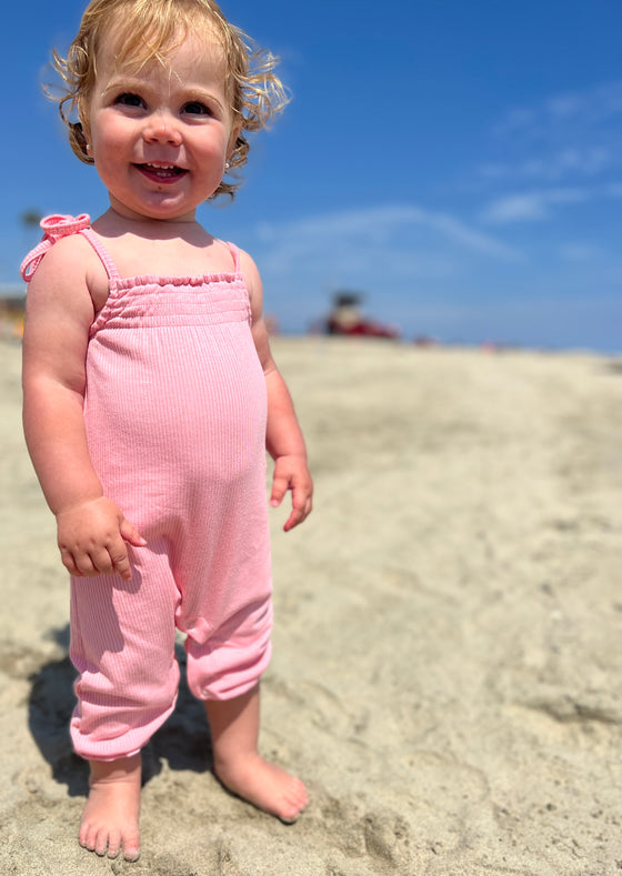 Victoria Romper in Pink Rib