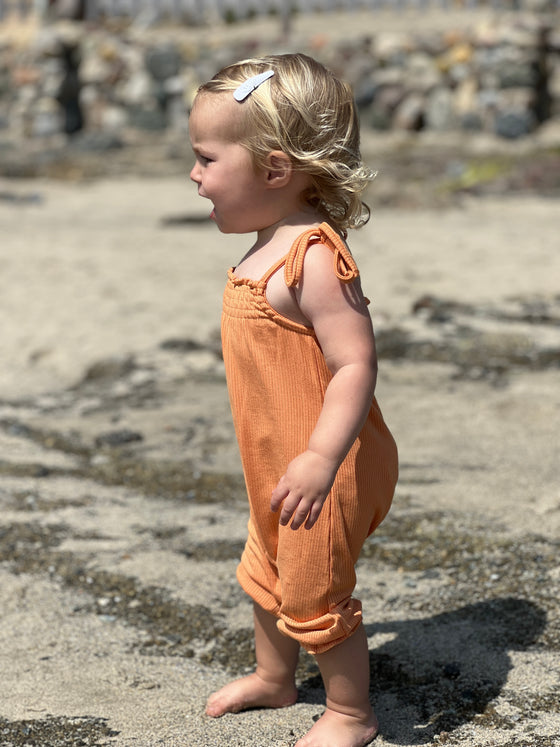 Victoria Romper in Orange Rib