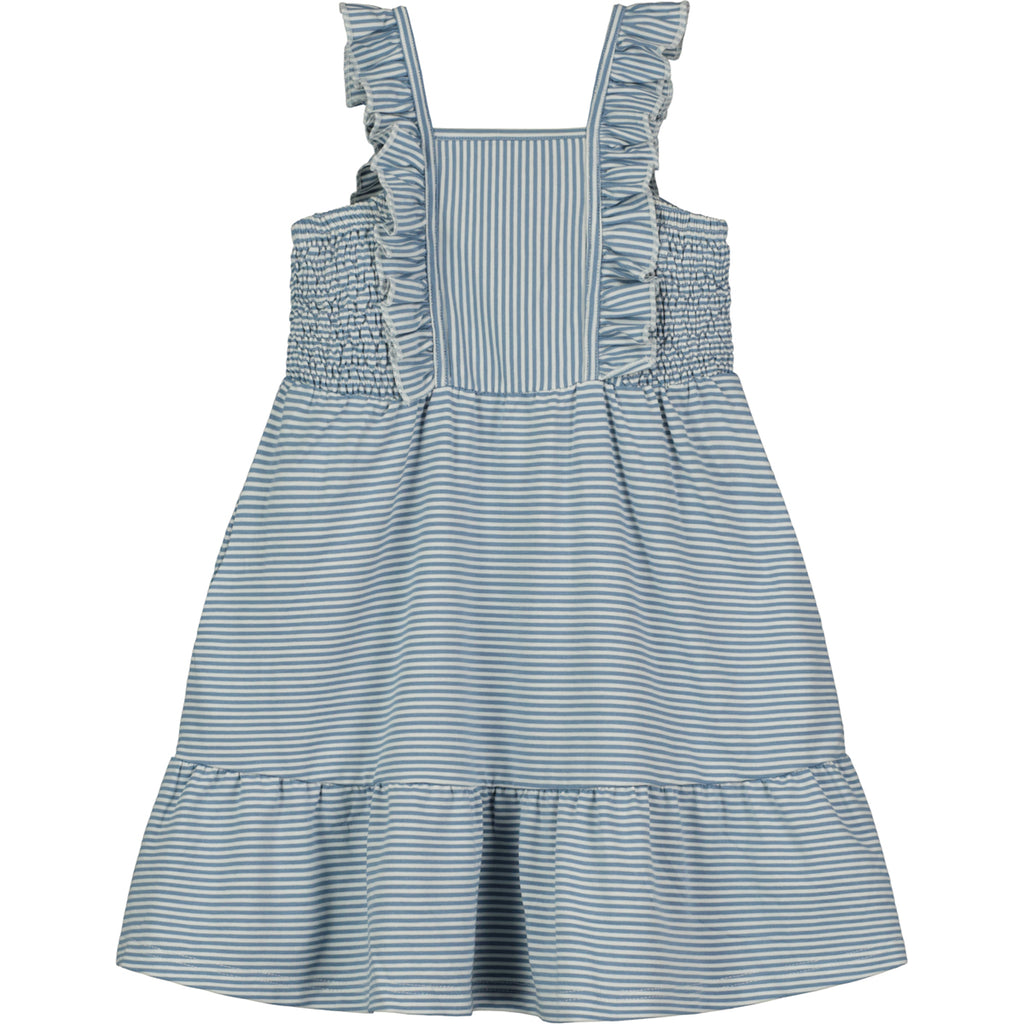 Blue  stripe ruffle dress 