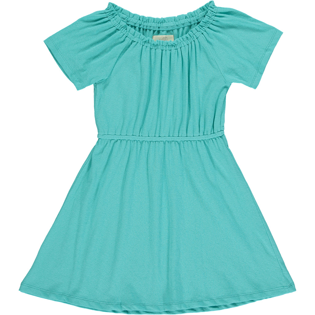 Aqua jersey dress for little girl