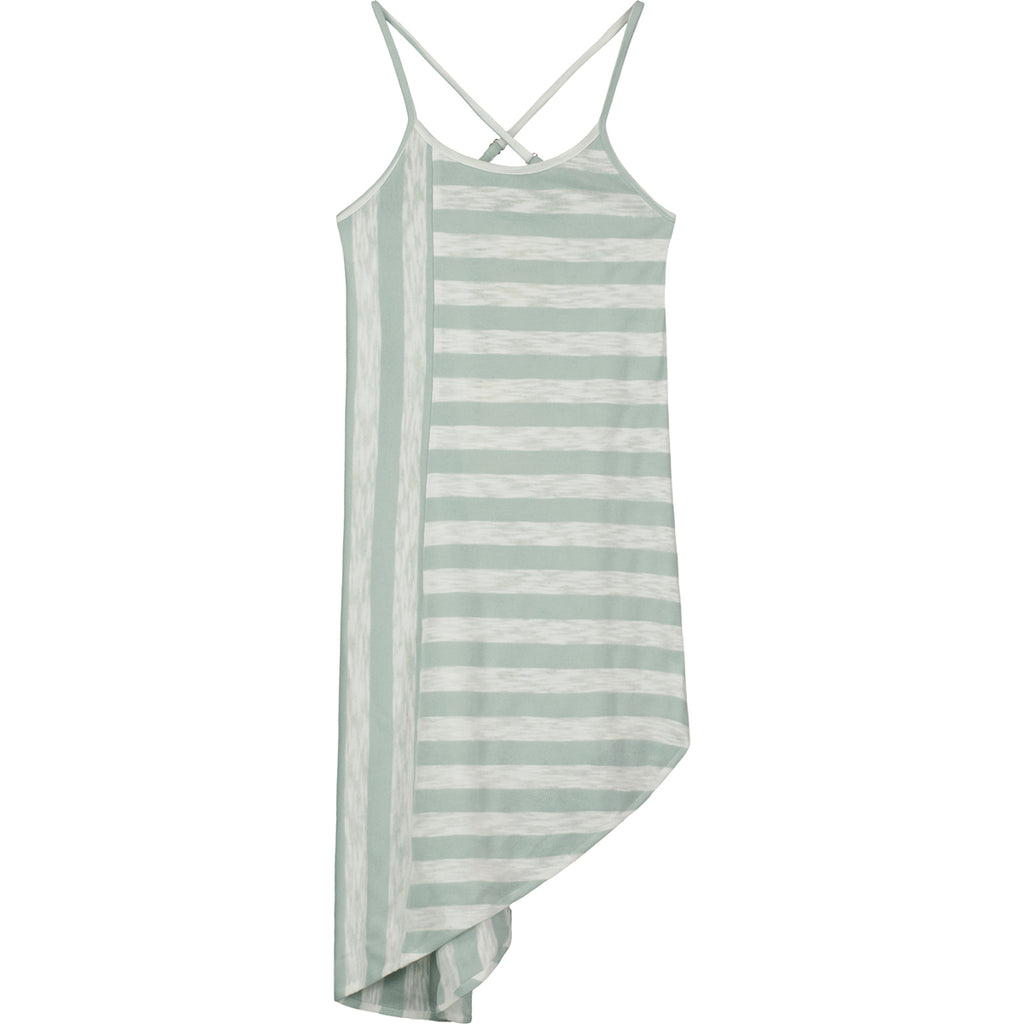 Girl's Green and Ivory stripe maxi jersey dress