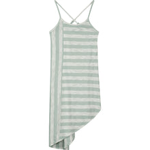 Girl's Green and Ivory stripe maxi jersey dress