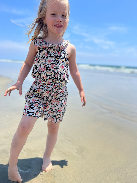 Kathy Romper in Black Floral